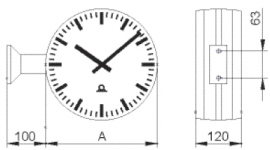 Двухсторонние часы с монтажным комплектом