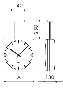 Двухсторонние часы с монтажным комплектом DS